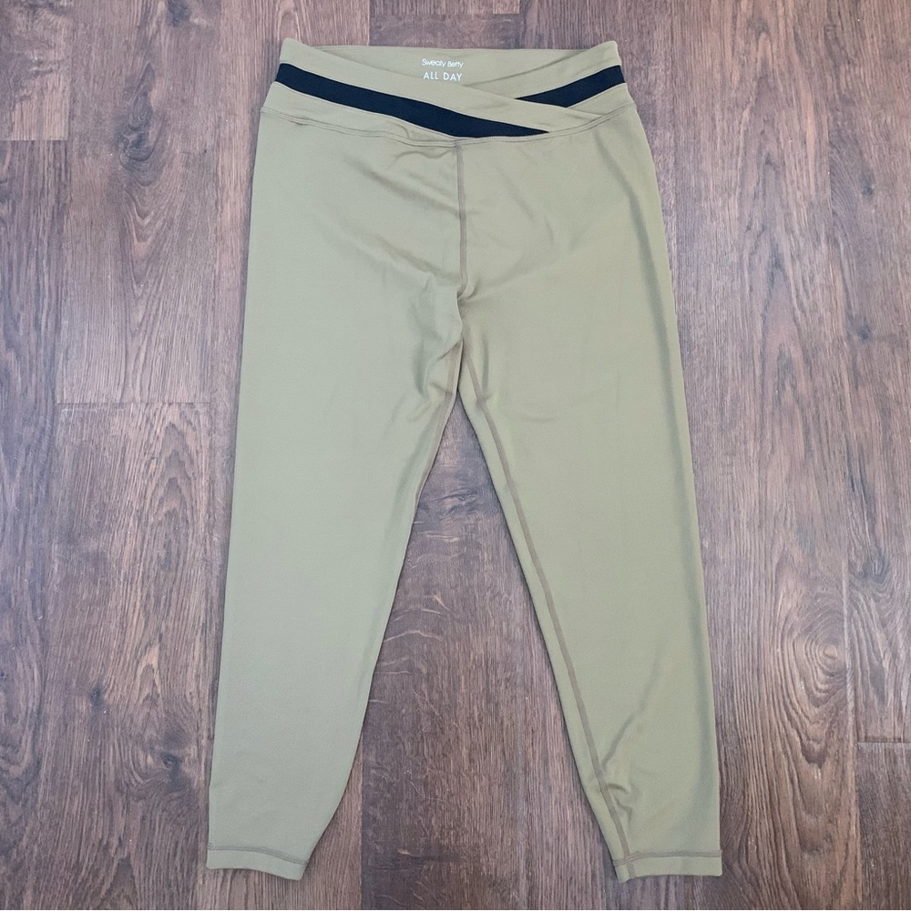 Sweaty Betty All Day Wrap Waist 7/8 Leggings Terra Brown